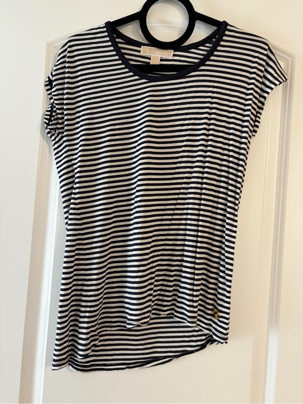 MICHAEL Michael Kors Black & White Striped Short Sleeve Tee